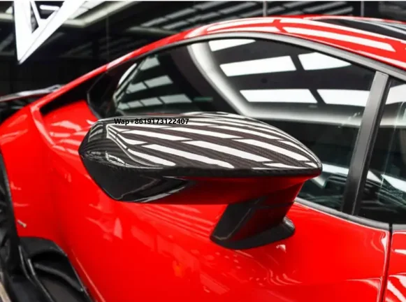 Peças de Substituição em Fibra de Carbono Seca para Lamborghini LP580 LP610 - Acessórios Internos para Carro, Controle Central e Espelho Lateral