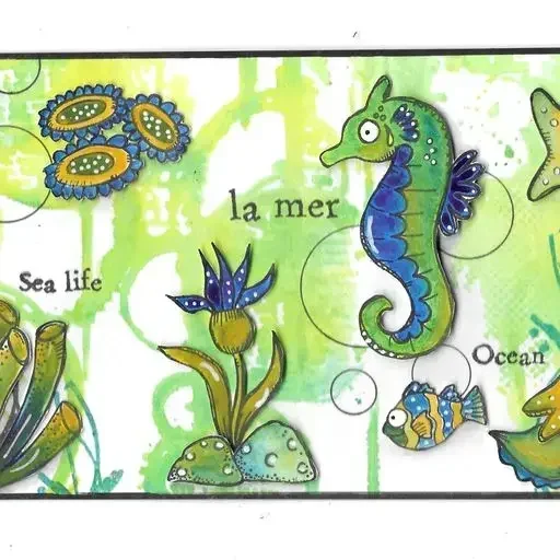 Seahorse and Fish metal cut dice and clear stamps scrapbooking to make paper  engraving frames card craft set for 2025 new
