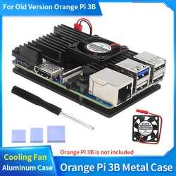 Orange Pi 3B Aluminum Alloy Case with Cooling Fan Active Passive Heat Dissipation Metal Enclouse Radiator for Orange Pi 3B