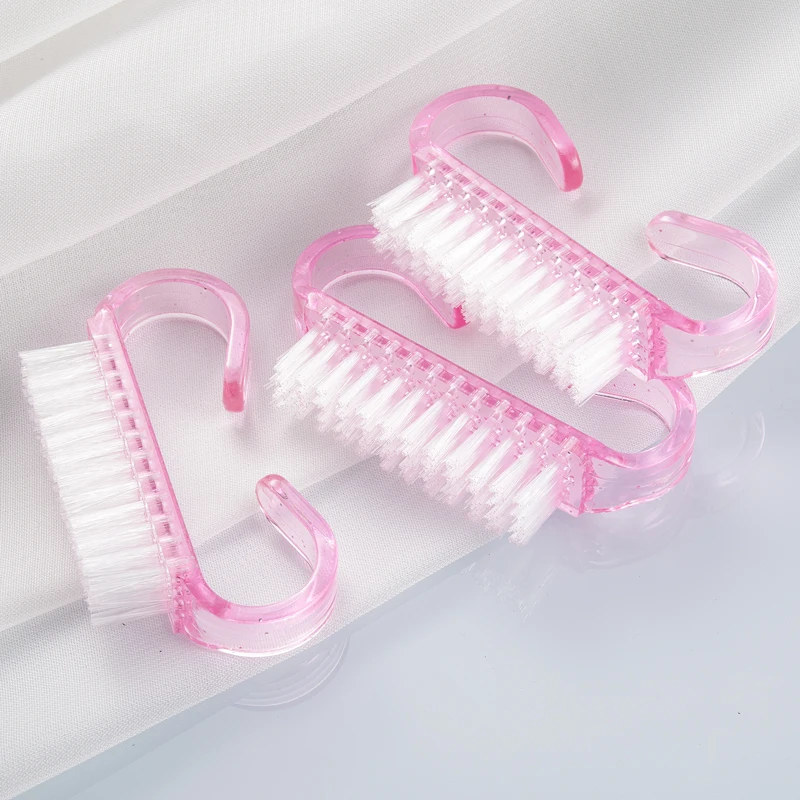 1/5/10/20PCS Acryl Nagelborstel Willekeurige Kleur Nail Art Manicure Zacht Stof verwijderen Plastic Reiniging Nagelborstels Hoorn Grip Herbruikbaar