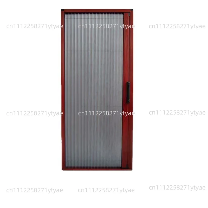 Trackless Retractable Screen Door Aluminum Frame Pleated Mosquito Mesh Sliding Fly Net