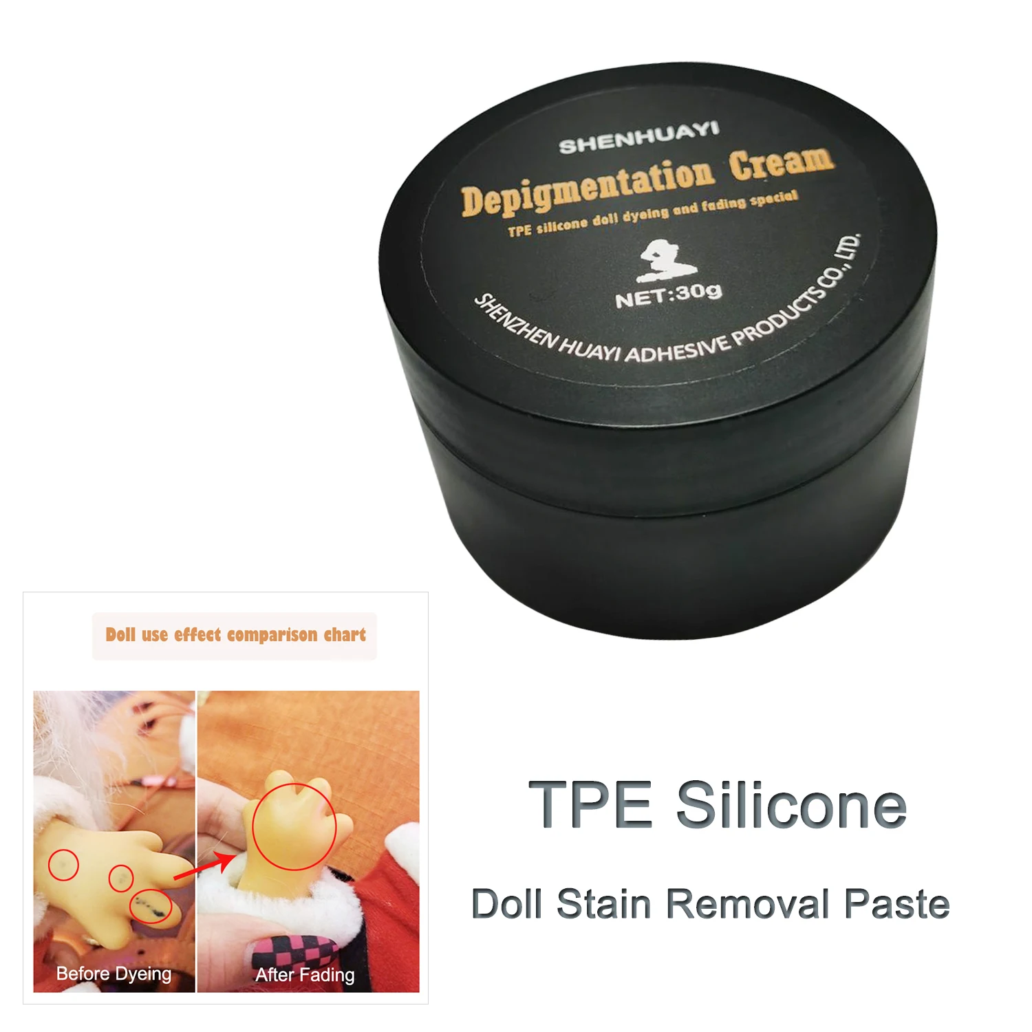 

TPE silicone doll stain remover for removing clothing stains, large capacity 30g