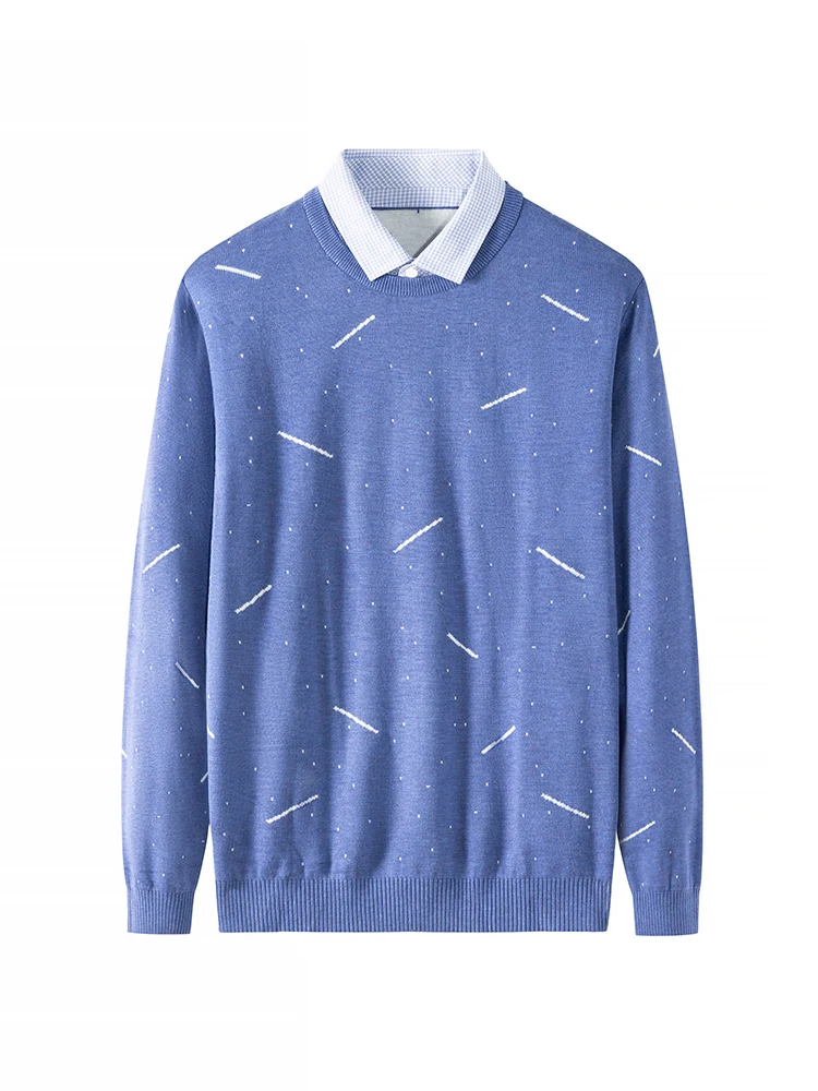 

Мужской вязаный свитер Slim Fit: модный повседневный осенне-зимний комплект из двух предметов с вышивкой для делового и повседневного стиля