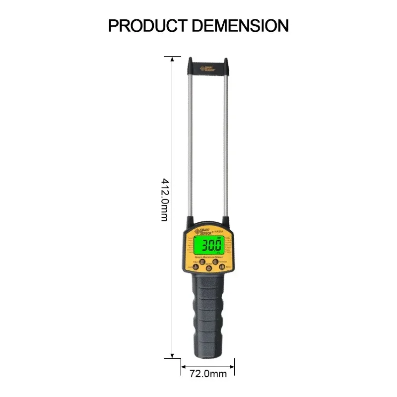 

AR991 Professional Digital Grain Moisture Meter for Corn Wheat Rice Bean Peanut Grain Measurement Moisture Tester