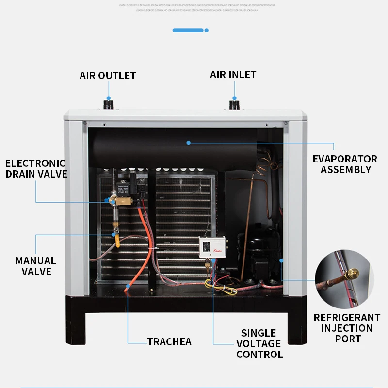 Essiccatore di refrigerazione cubico 1,5 Essiccatore di refrigerazione JB-10AC Essiccatore d'aria Essiccatore d'aria Compressore di refrigerazione pre-raffreddamento