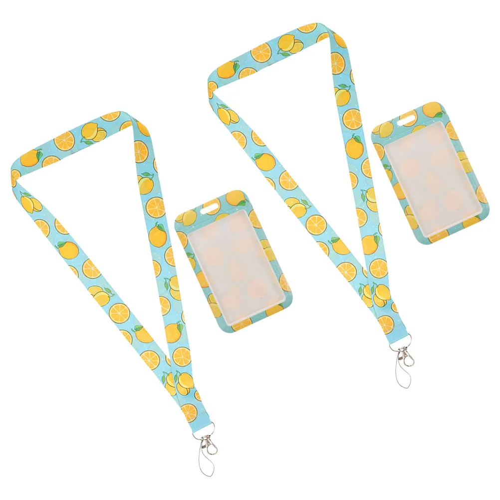 

2 set 2 Sets Card Holder Protective Card Sleeve Lanyard Badge Sleeve Clear Protective School Cover Bus Student Cards