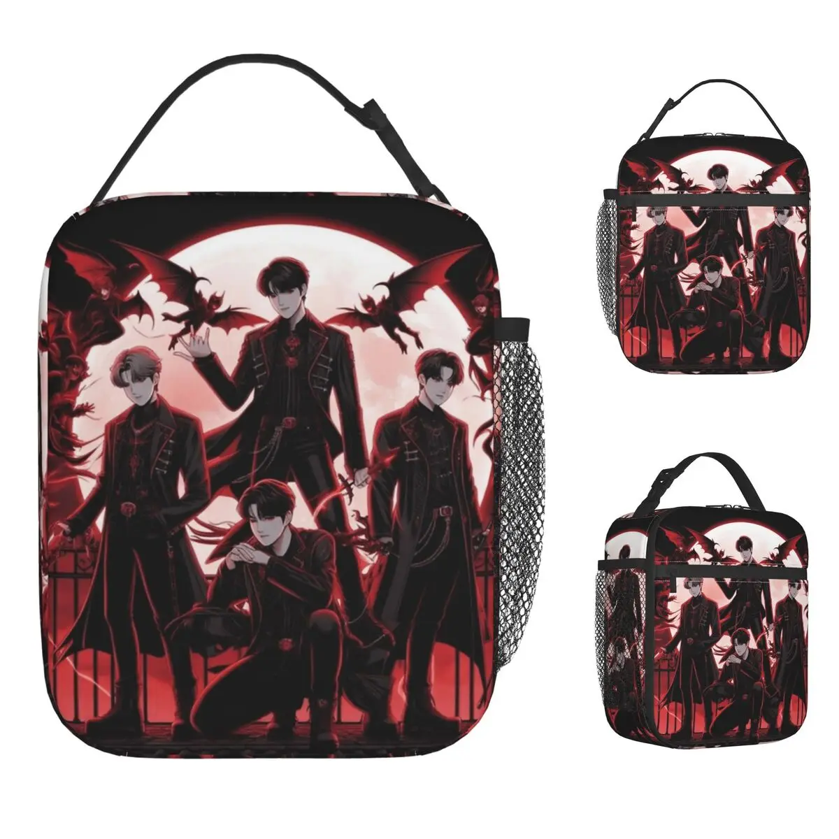 

K-pop Demon Hunters Saja Boys Anime Style Lunch Bag Office Lunch Box For Adult Thermal Lunch Bags Waterproof Portable Cooler Bag