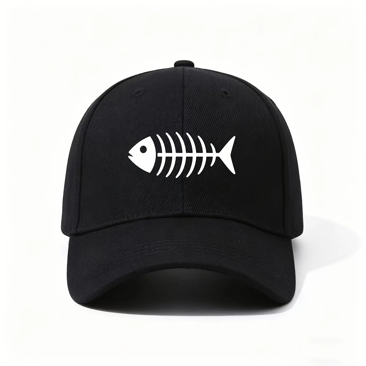 Adjustable Baseball Cap with Fishbone Print - Lightweight Breathable Nautical Hat Suitable for Fishing, Casual Wear, Boating & E