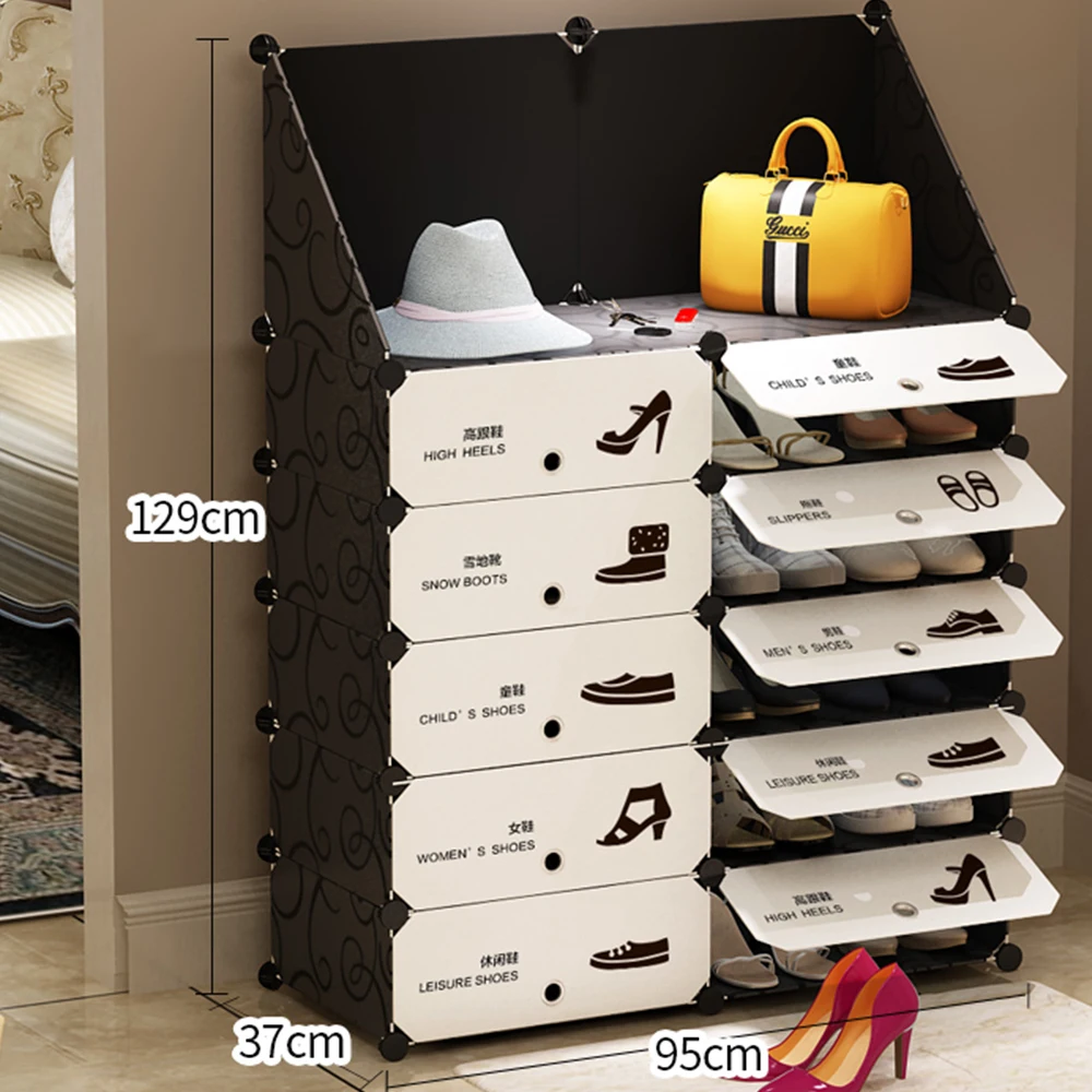 Multilayer Nonwoven Fabric Detachable Shoe Rack Dustproof Shoe Cabinet Home Standing Holder Shoes Organizer Space-saving Stand