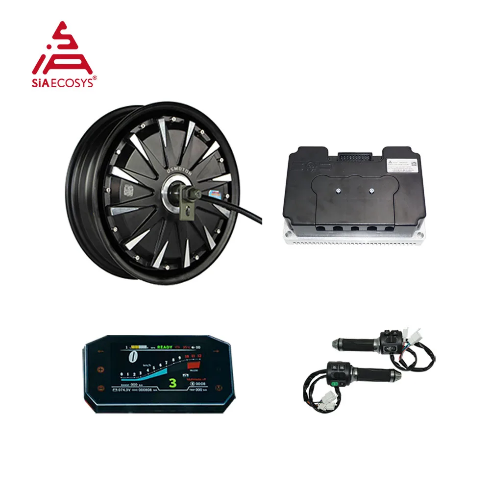 

3KW Electric Motorcycle Hub Motor Conversion Kits QS254 12x3.5inch 40H V1.3 with Fardriver ND72450 Controller Speedometer