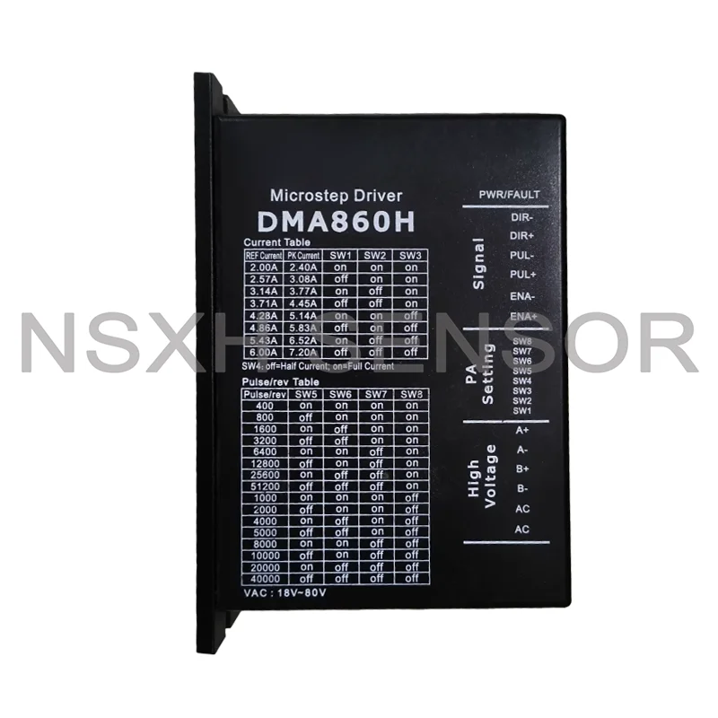 

DMA860H драйвер шага DSP Microstep драйвер AC18 ~ 80V DC24-80V 2 фазы