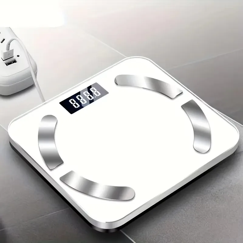 1pc Digital electronic scale with battery level indicator and room temperature measurement - for home and office use