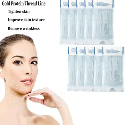 12-360PCS Sem Agulha Linha De Proteína De Ouro Absorvente Anti-rugas Face Filler Lift Firming Colágeno Fio Anti-Envelhecimento Soro Facial