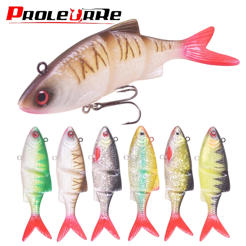 1Pcs Multi Jointed Silicone Soft Bait 12cm 31g Sinking Wobblers Fishing Lure 3 Segment Swimbait for Pike Bass Trout Pesca Tackle