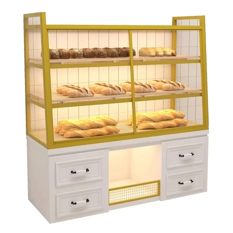 

Bakery Interior Design Metal Supermarket Shelf Bread Display Cabinet Furniture