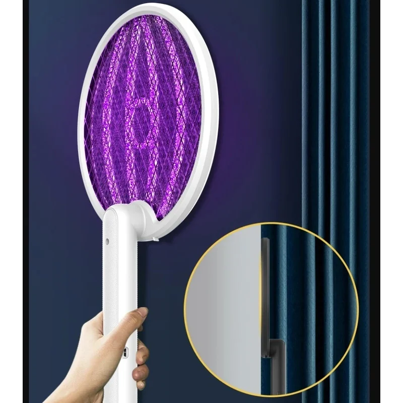 Upgraded 4 in 1 Electric Mosquito Killer, Foldable USB Rechargeable Handheld Bug Zapper Fly Swatter with UV Light Insect Trap