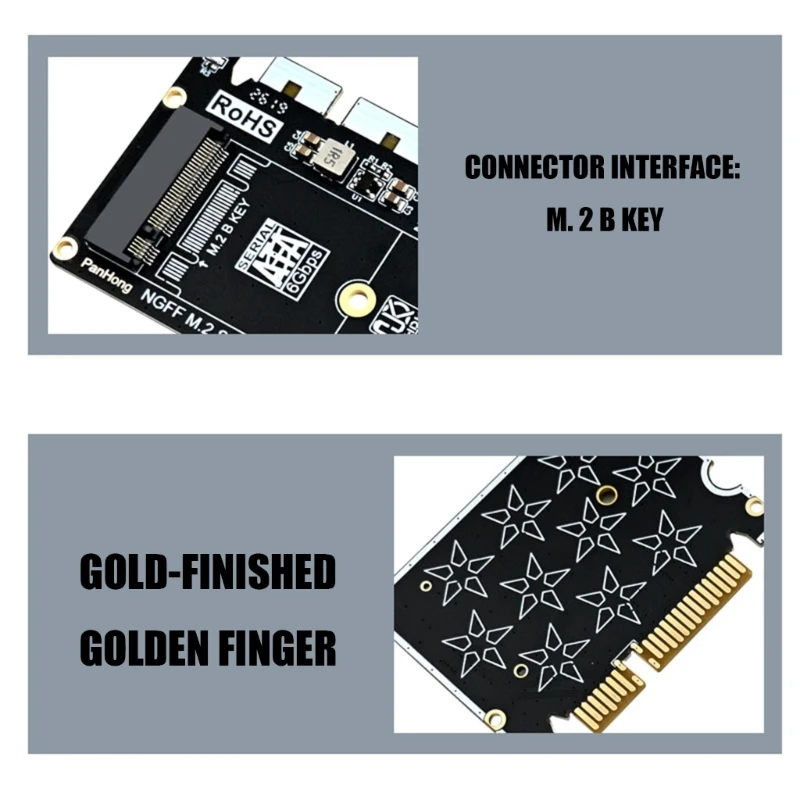 HX6A Space Saving M.2 B 2242 To SATA3.0 Adapters Board For Upgrading Old Computers And POS Terminals