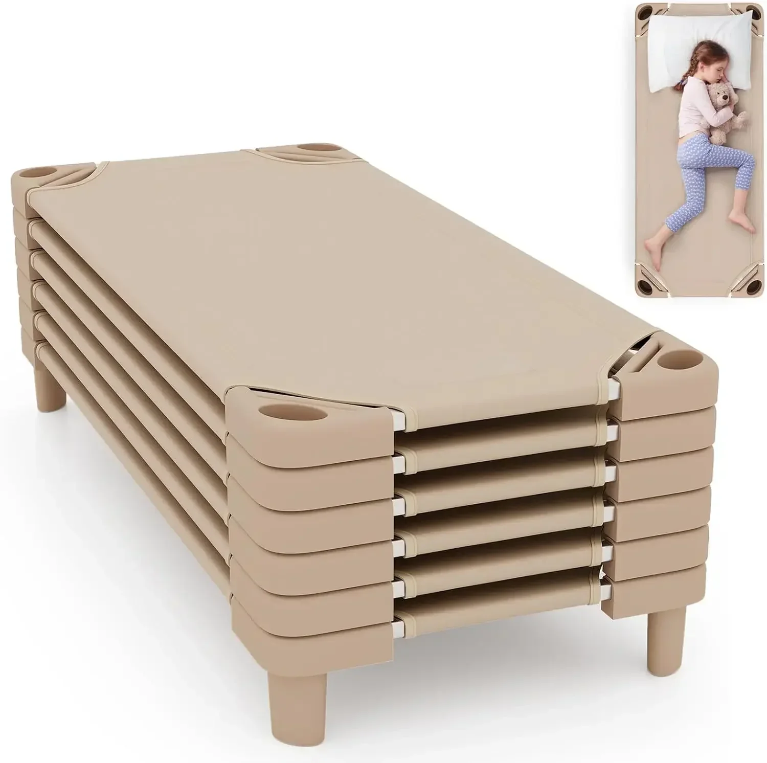 Stackable Sleeping Daycare Cots for Kids, Portable Toddler Nap Cots, 52