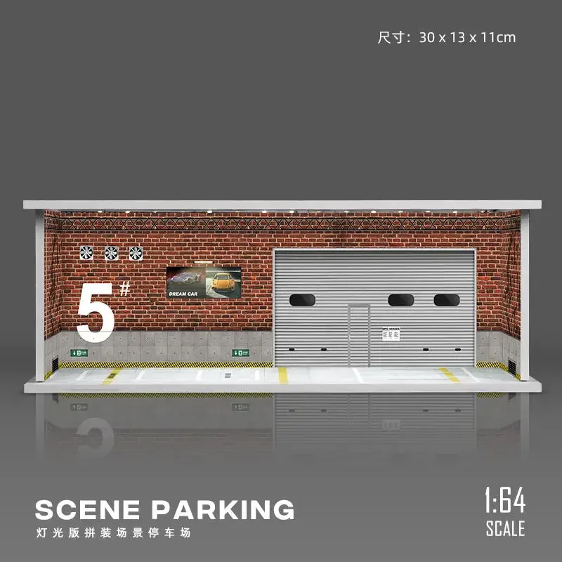 Collector 1:64 Light Garage Scene Parking Lot Toy Car Model Storage Box Display Box Diecast Model Car Toy Collection Gift