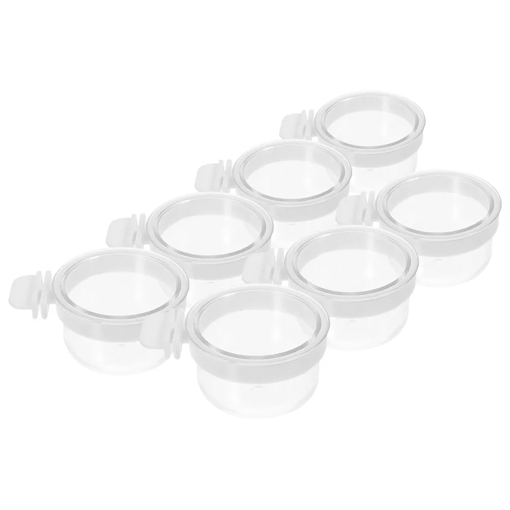 

7pcs Parrot Feeder Transparent Cups Detachable Design Bird Cage Food Bowls Easy Cleaning Lightweight Portable Usage