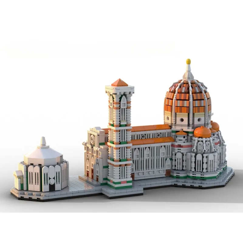 Décennie s de construction d'architecture pour enfants, cathédrale de Florence, MOC modulaire, vue sur la rue créative, modèle de jouet, cadeau d'anniversaire, 2013 pièces