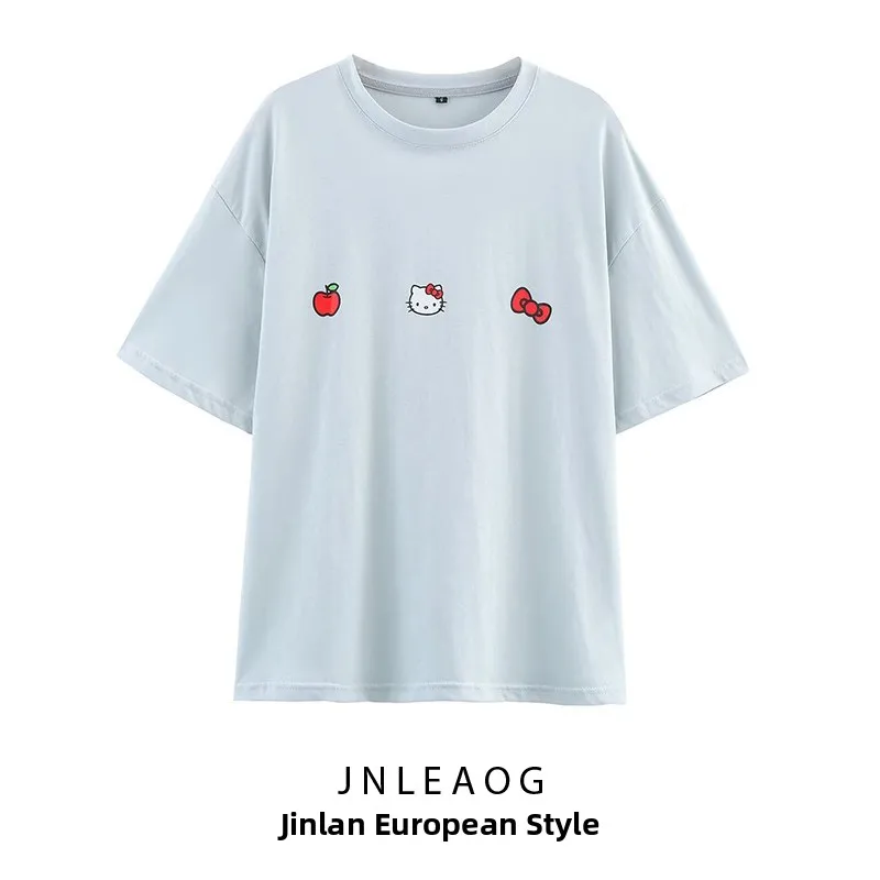 JNLEAOG automne nouveau Kit t-shirt style décontracté pour femmes imprimé fibre de Polyester ort Sve rond Ne Tube droit Dr