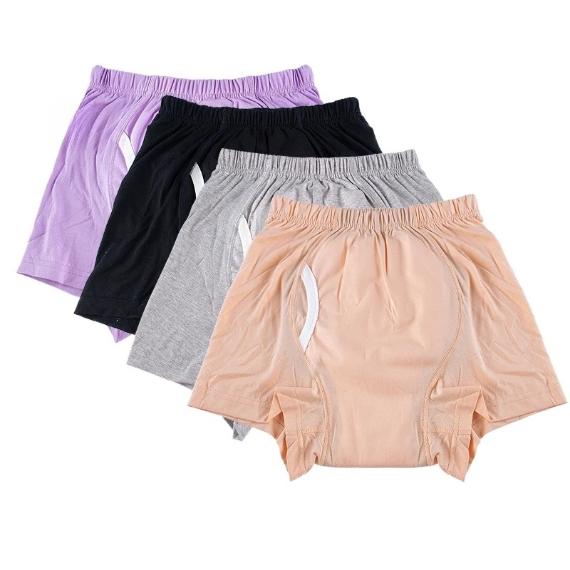 Reusable Cotton Adult Diaper Pants for Men, Post Surgery Bedridden Care Incontinence Leakproof Nursing Underwear