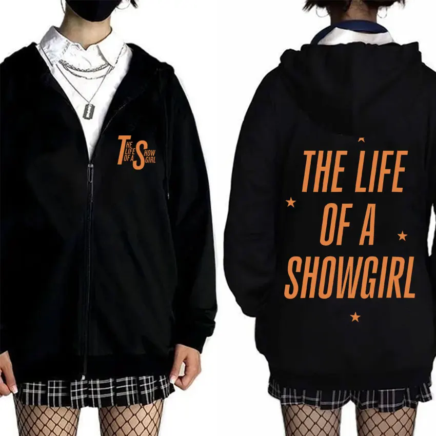 

The Life of A Showgirl Album Merch Zipper Hoodie Men Women Fashion Oversized Zip Up Jacket Men's Fleece Cotton Zip Up Sweatshirt