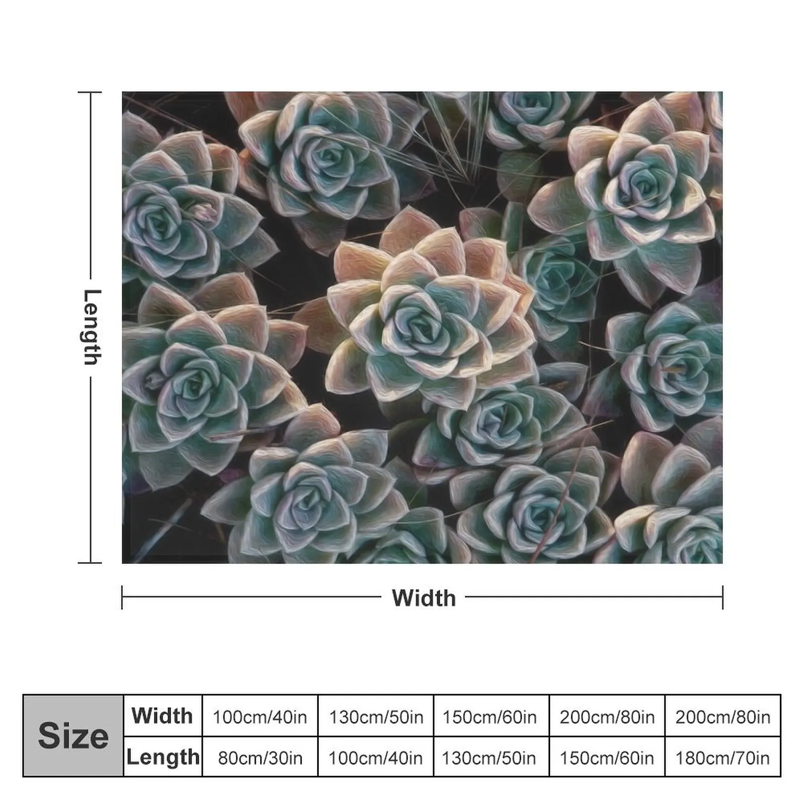 Glowing Succulents Throw Blanket blankets ands Weighted Luxury St Blankets