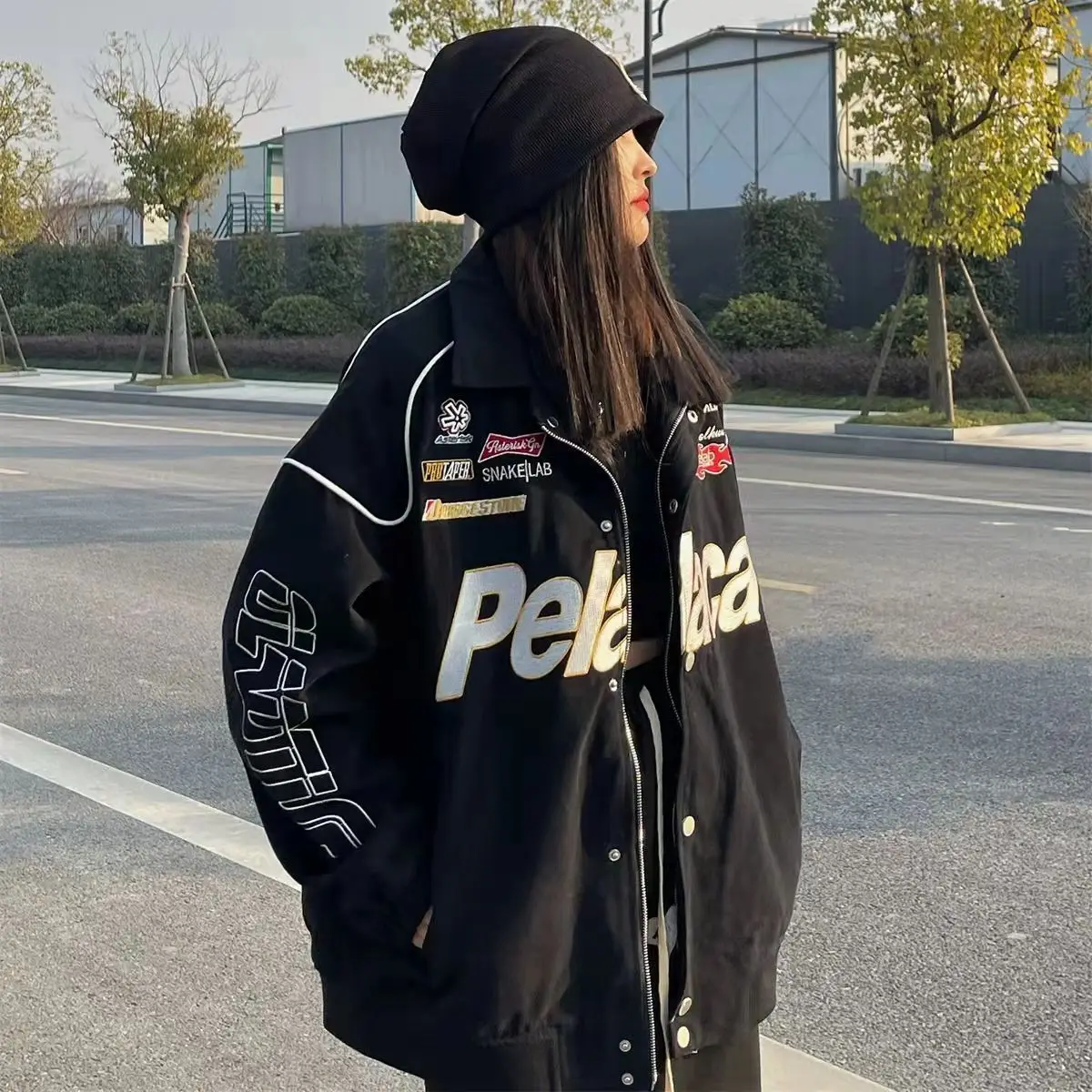 Harajuku Y2K Spring and Autumn Letter Jacket Loose American Baseball Jacket Womens Couple Jacket Winter Clothes Women