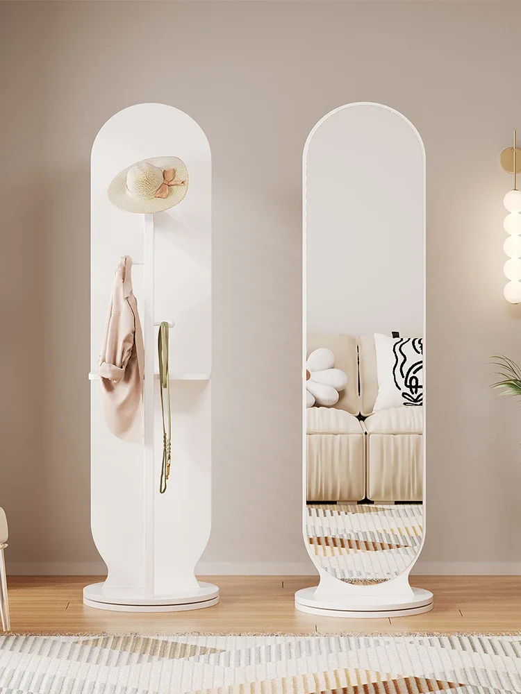 

Rotating full-length mirror Floor-to-ceiling hanger mirror Integrated full-body mirror Bedroom coat rack Vertical movable