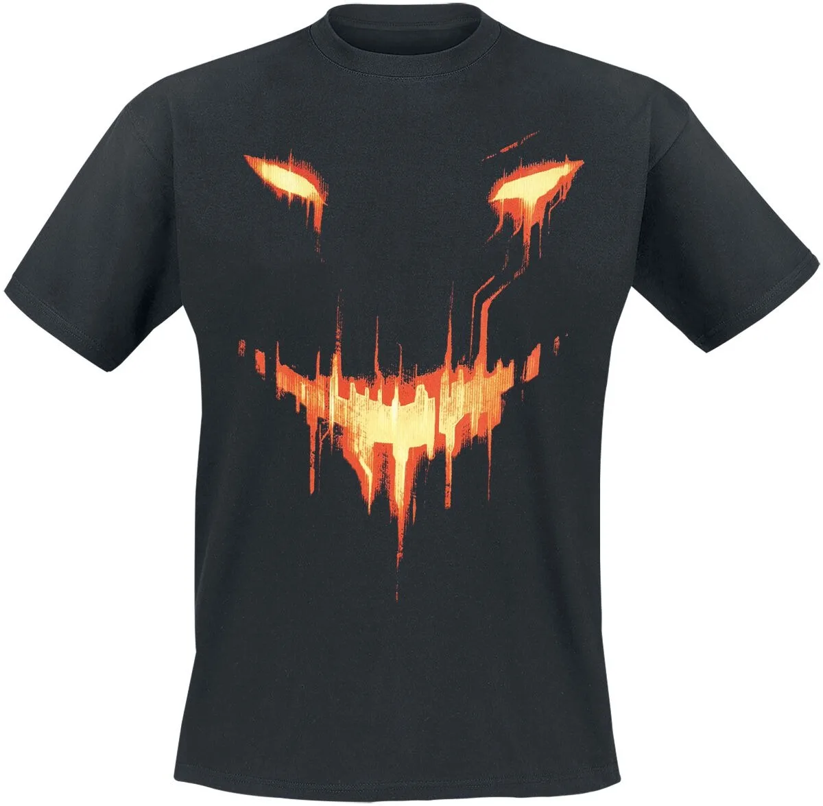 Unisex Black T-shirt Disturbed Skull Rose & Chain Print Gothic Metal Style Tee