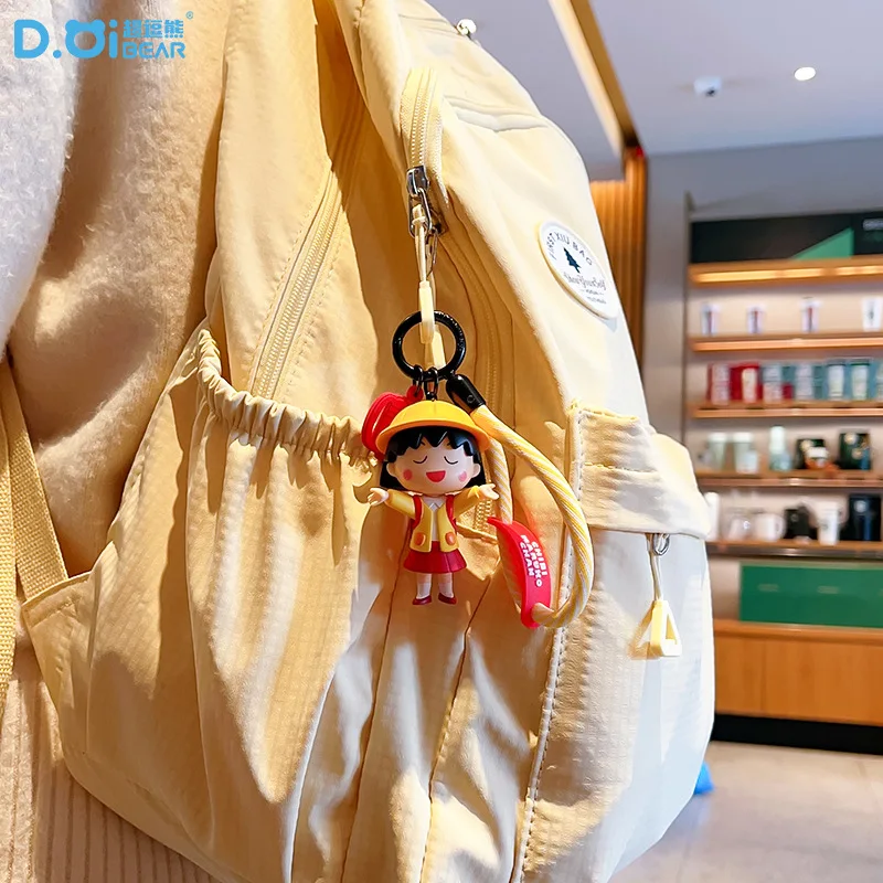 4pcs/set Anime Chibi Maruko-chan Campus Time Series Kawaii Mini Action Figure PVC Mode Toy Doll Keychain Backpack Pendant Gifts view 4