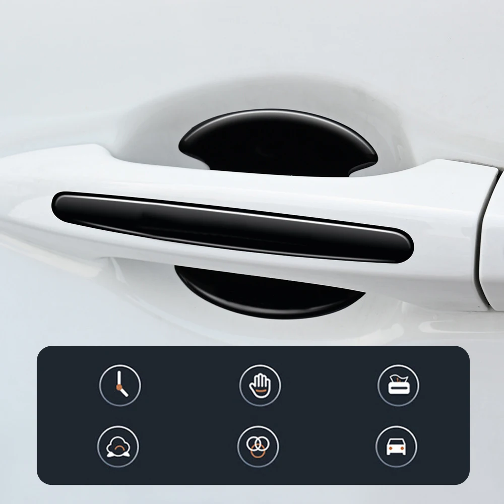 8Pcs Car Door Handle Bowl Scratch Anti-scratch Protective Car Stickers Car Handle Anti-collision Protection Strip Exterior Parts view 4