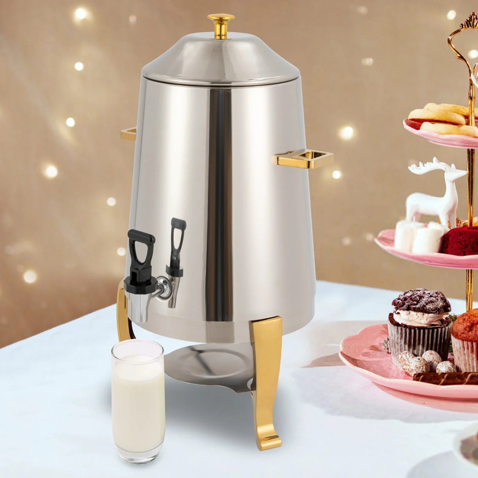 

3.43Gal Hot Beverage Dispenser Coffee Urn Chafer Stainless Steel w/Two Heating Methods, Hot Drinks Dispenser for Parties Event