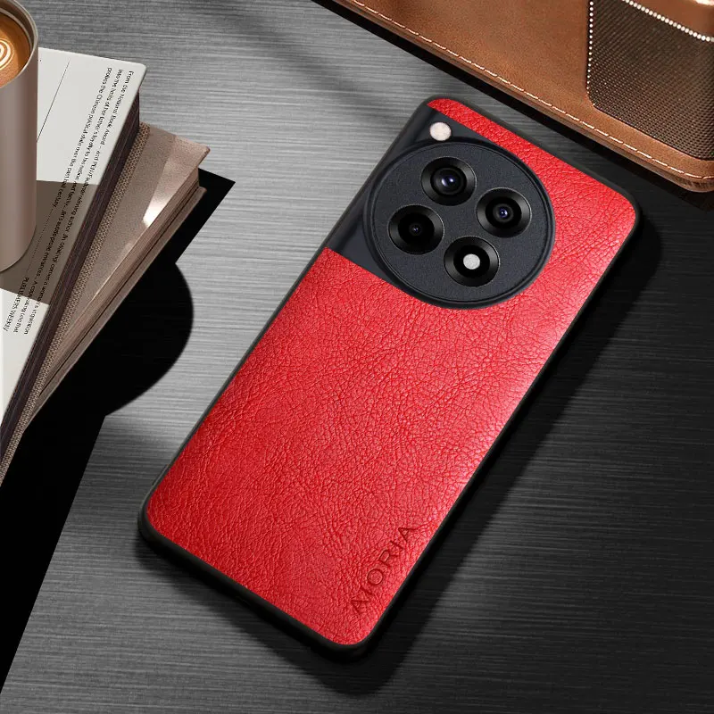 Case for OnePlus 12R 12 11R 11 coque solid color durable classical business Leather cover for oneplus 12r case funda