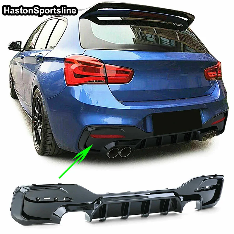 M135i M140i Golss Black Rear Body Kit Bumper Diffuser Spoiler for BMW F20 M Sport M-Tech 2015-2019 Car Exteropr Parts