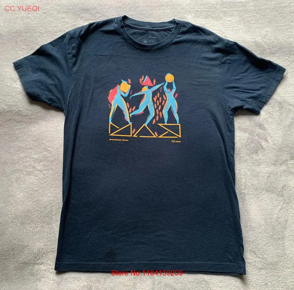 Adobe Max 2021 Naandeyeah T-Shirt Men’s Size Blue Navy Medium Made In USA long sleeves