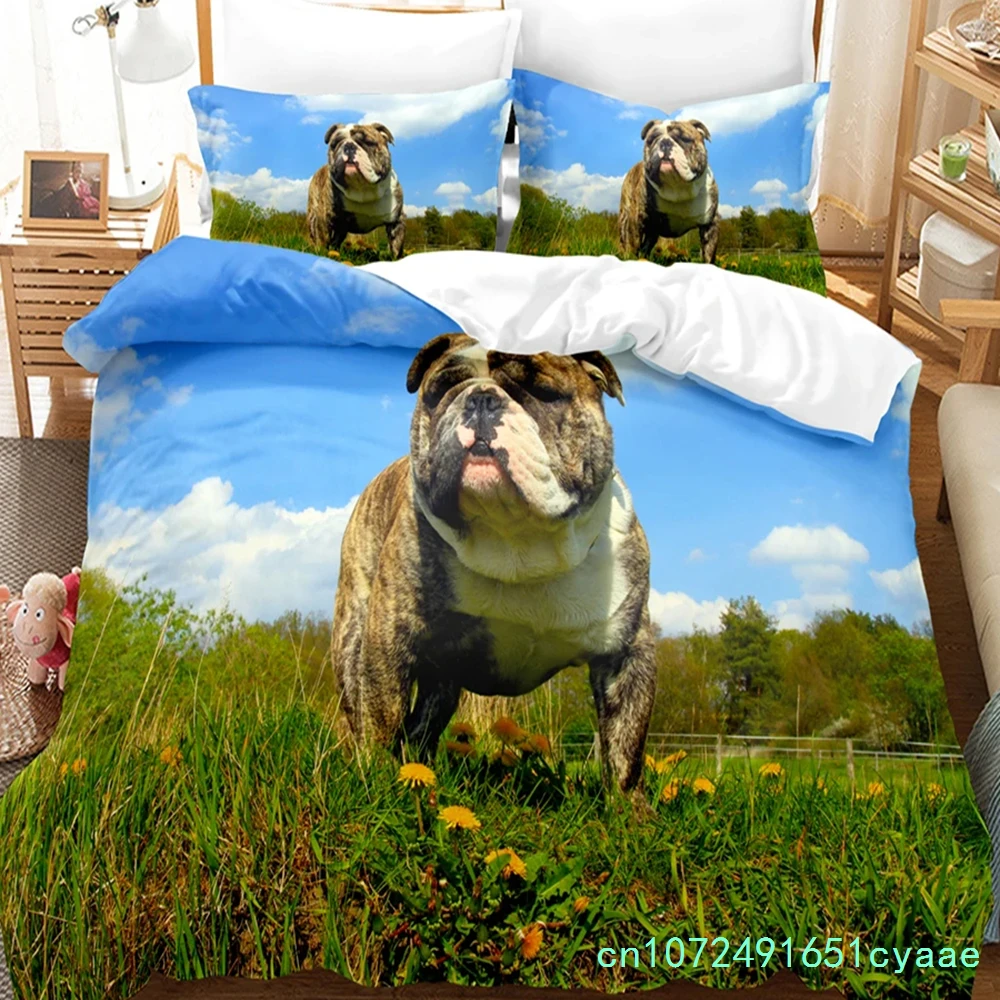 3D The Bulldog Bedding Sets Duvet Cover Set With Pillowcase Twin Full Queen King Bedclothes Bed Linen 5