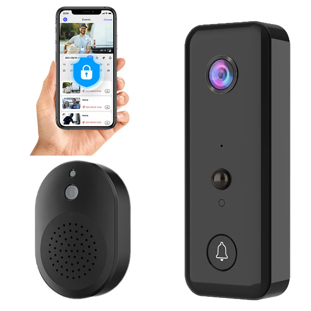 Video Doorbell Camera 2-Way Audio Wireless Video Doorbell PIR Motion Detection for Home Office