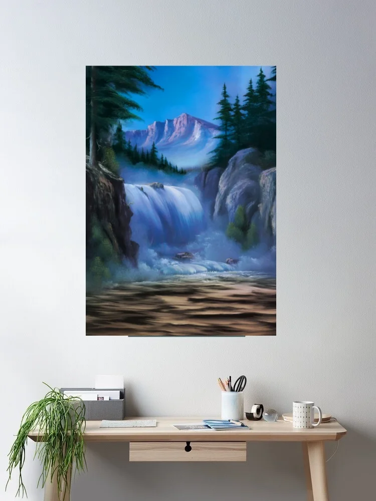 Spectacular Waterfall , Art Picture Print Canvas Poster Home Wall Decor