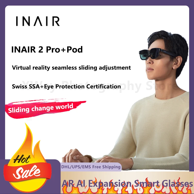 

Inair 2 Pro Ar Glasses 3Dof Spatial Computer Large and Multi-Screen High-Definition Picture Quality Ai Real-Time Translation