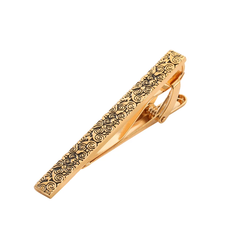 High quality carved rose tie clip brand new fashionable men\'s tie wedding shirt clip brass material tie clip