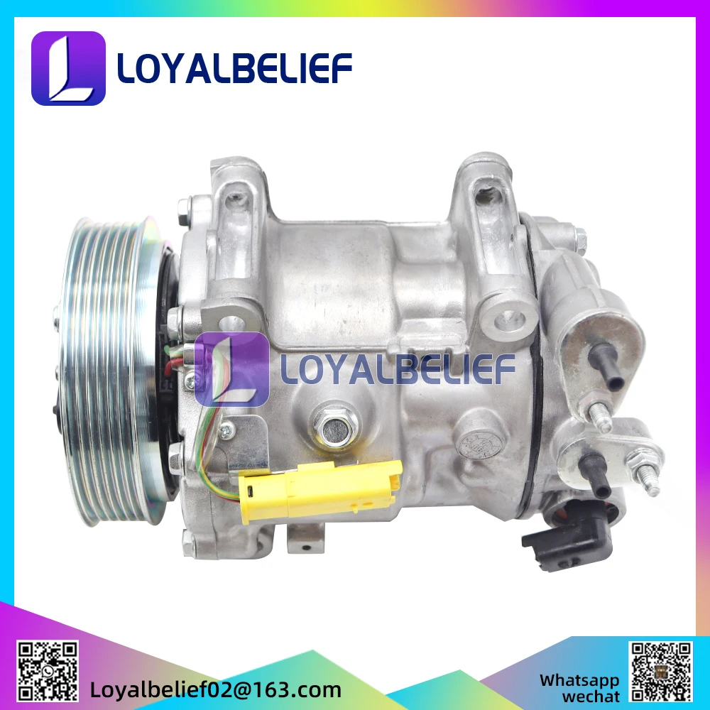

6PK SD7C16 AC Compresso rFor Peugeot 407 1.6 HDi 2004-2010 9671820480 9683003080 6453WY 6453RG 9660555380 9670022180