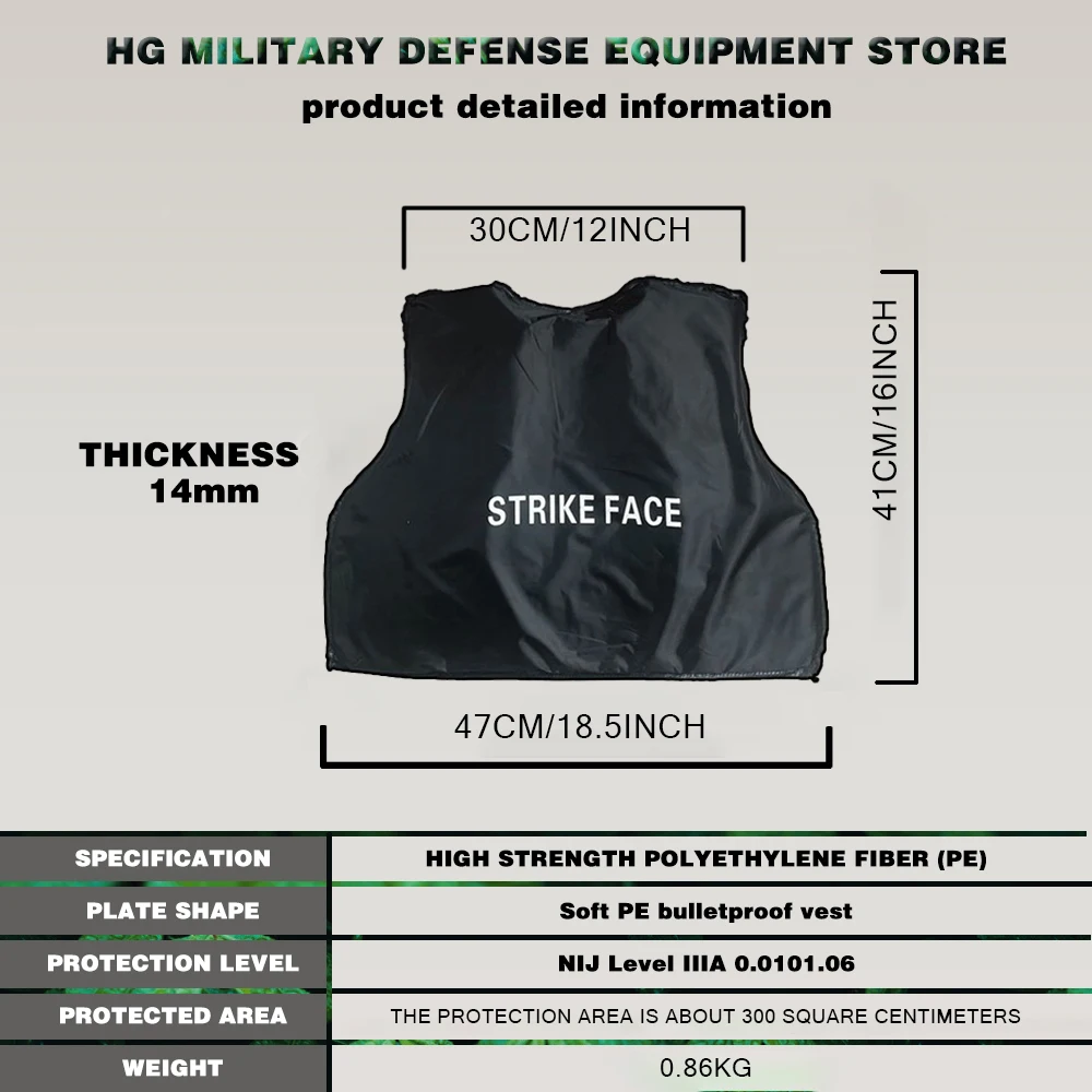 Imagem -02 - Nível 3a Nij Iiia 0.3 pe 0101.06 Polícia de Alto Peso Molecular Polietileno Armadura Macia Auto-defesa Placa à Prova de Balas Tática