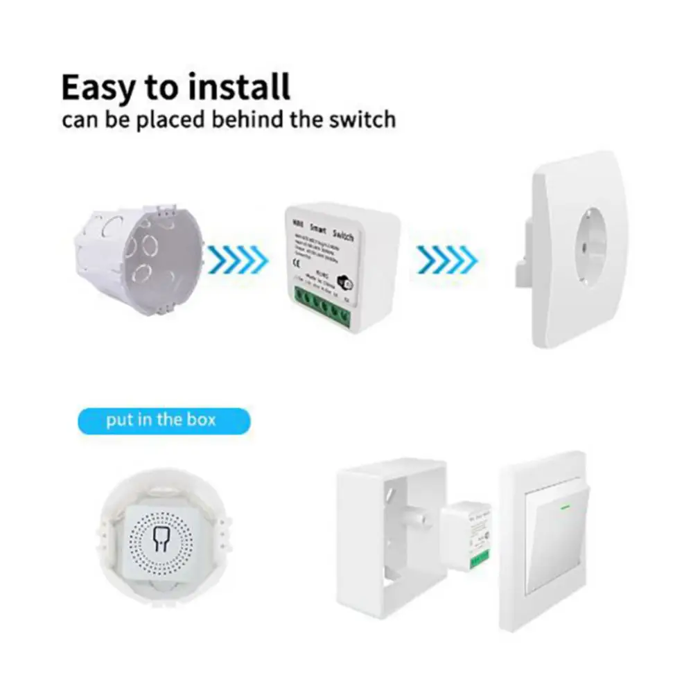 Xiaomi Tuya WiFi Mini DIY Smart Switch 16A Light APP Remote Timing Wireless Control Relay Automation Modules Work Alexa Google