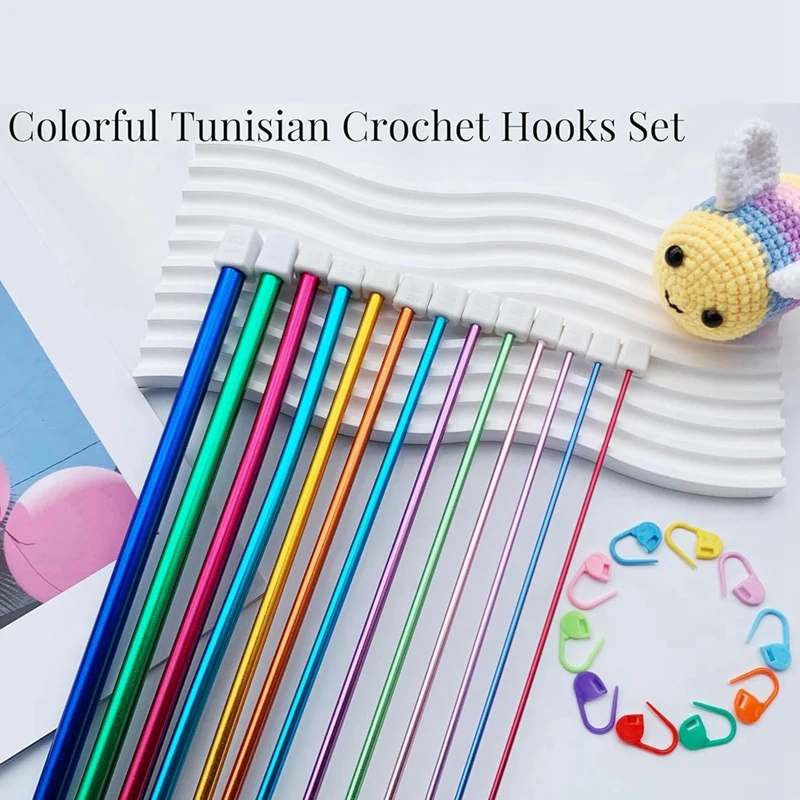 13 Sizes (2Mm-10Mm) Crochet Hooks Tunisian Crochet Hooks Set 29 PCS Tunisian Crochet Hooks,Afghan Crochet Hooks