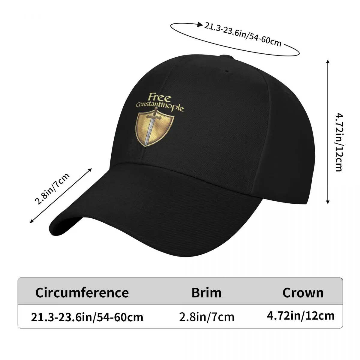 Free Constantinople Bold Historical Statement Cap Fashion Casual Baseball Caps Adjustable Hat Summer Unisex Baseball Hats