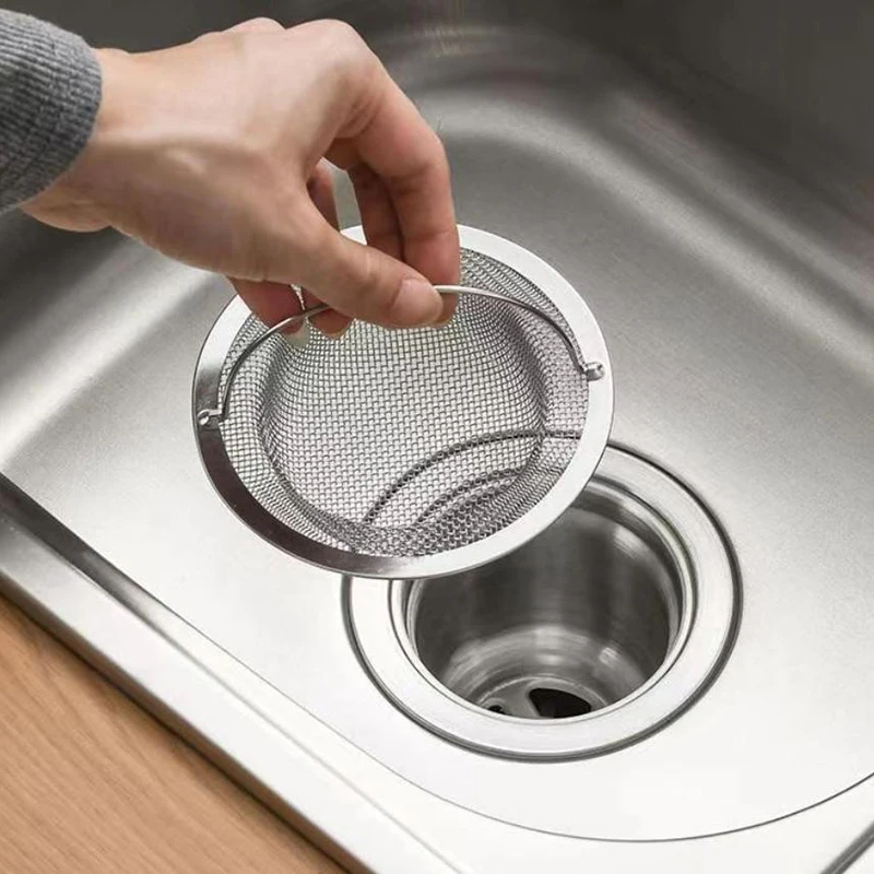 

Stainless Steel Kitchen Sink Strainer Thickened Anti Clog Drain Filter Universal Leak Proof Mesh For Sink Basket Debris Catcher