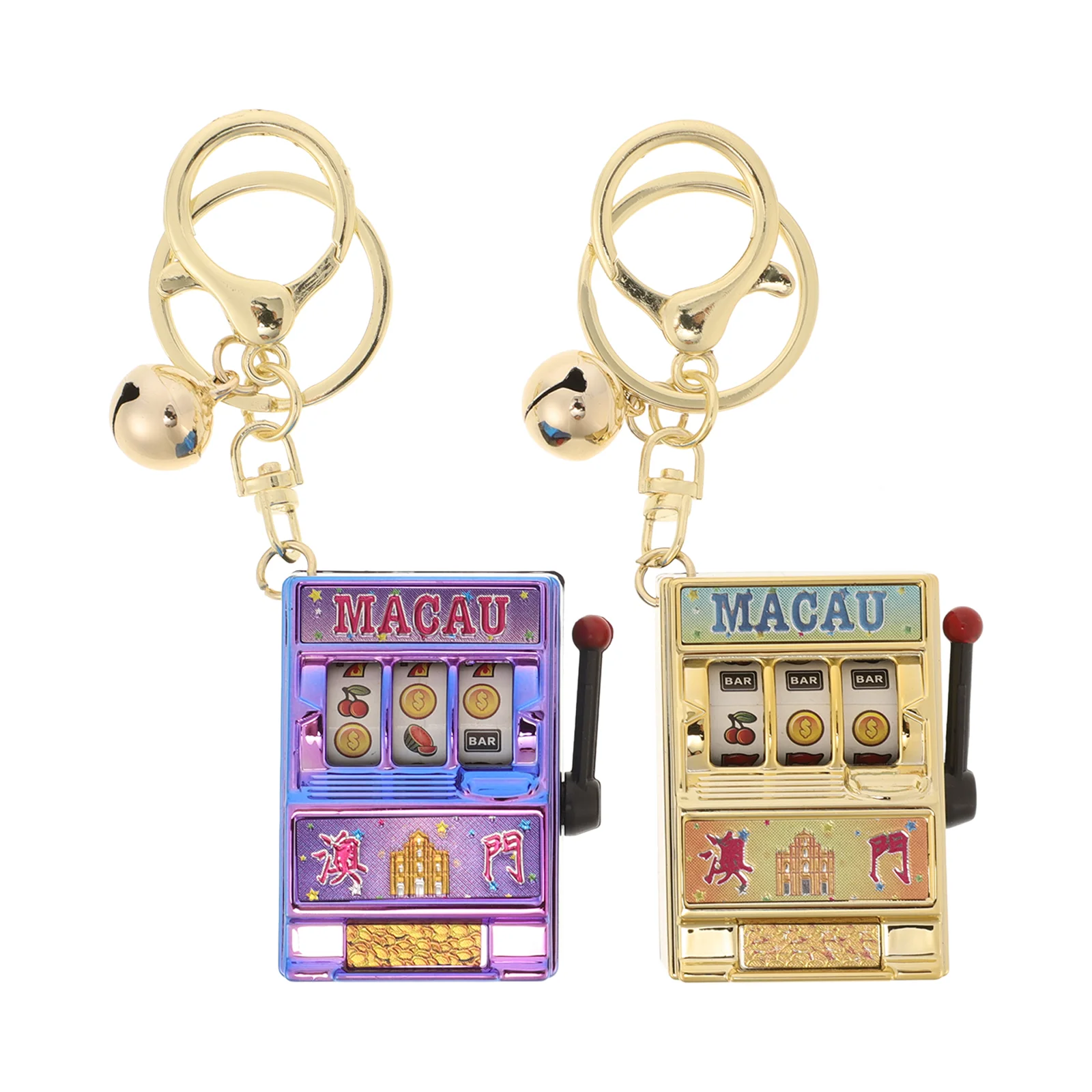 Slot Machine Keychain Claw Toy Lucky Keyring Chains Pendant Metal Las Party Decor Child Piggy Banks for Kids